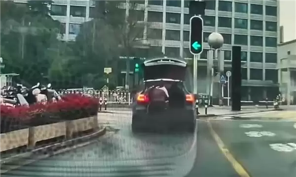 司机占道闯红灯还竖中指 官方回应：罚款200记6分