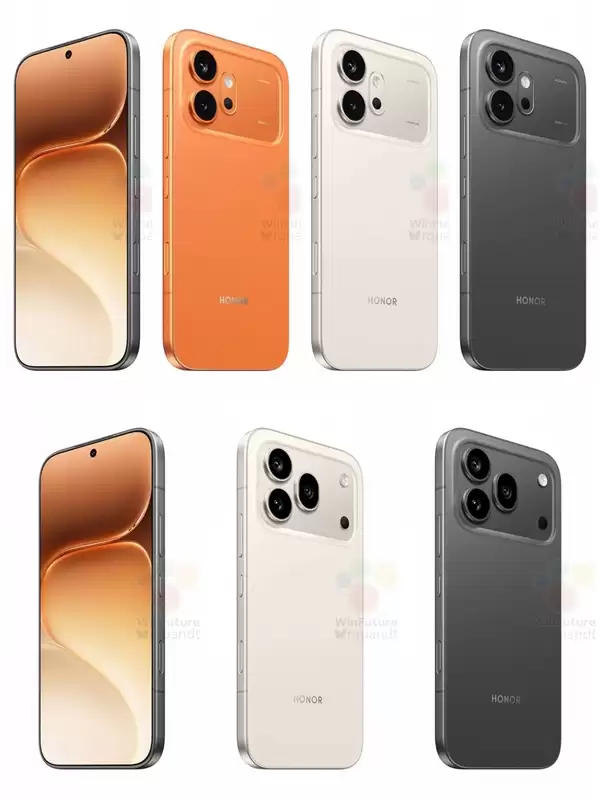 荣耀600系列来了：横向大矩阵镜头+橙色机身 果味拉满