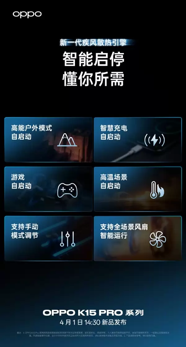 OPPO迄今最强散热！K15 Pro全系内置风扇 直吹鳍片效率提升3倍