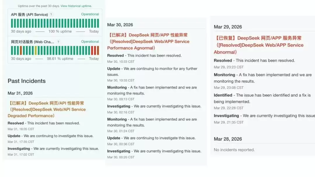 DeepSeek连续三天发生服务异常