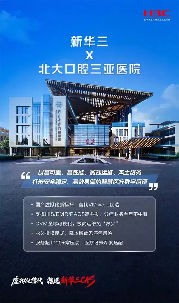 北京大学口腔医院三亚医院 × 新华三:以 CAS 筑牢口腔诊疗智慧根基