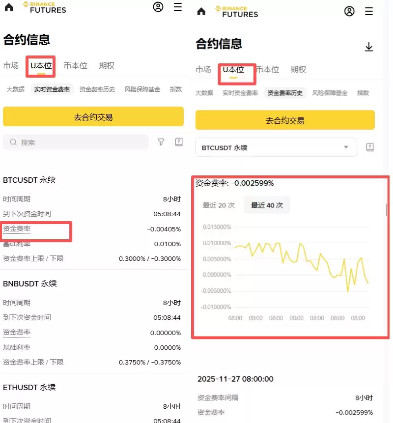 币安资金费率查询