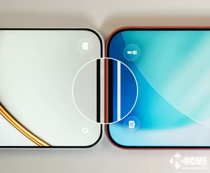 一加15T与iPhone17 Pro真机边框对比图
