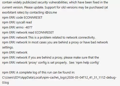 组合修改Git配置后再次尝试安装