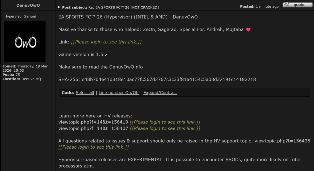 四重防护也白搭！《EA Sports FC 26》D加密被破解