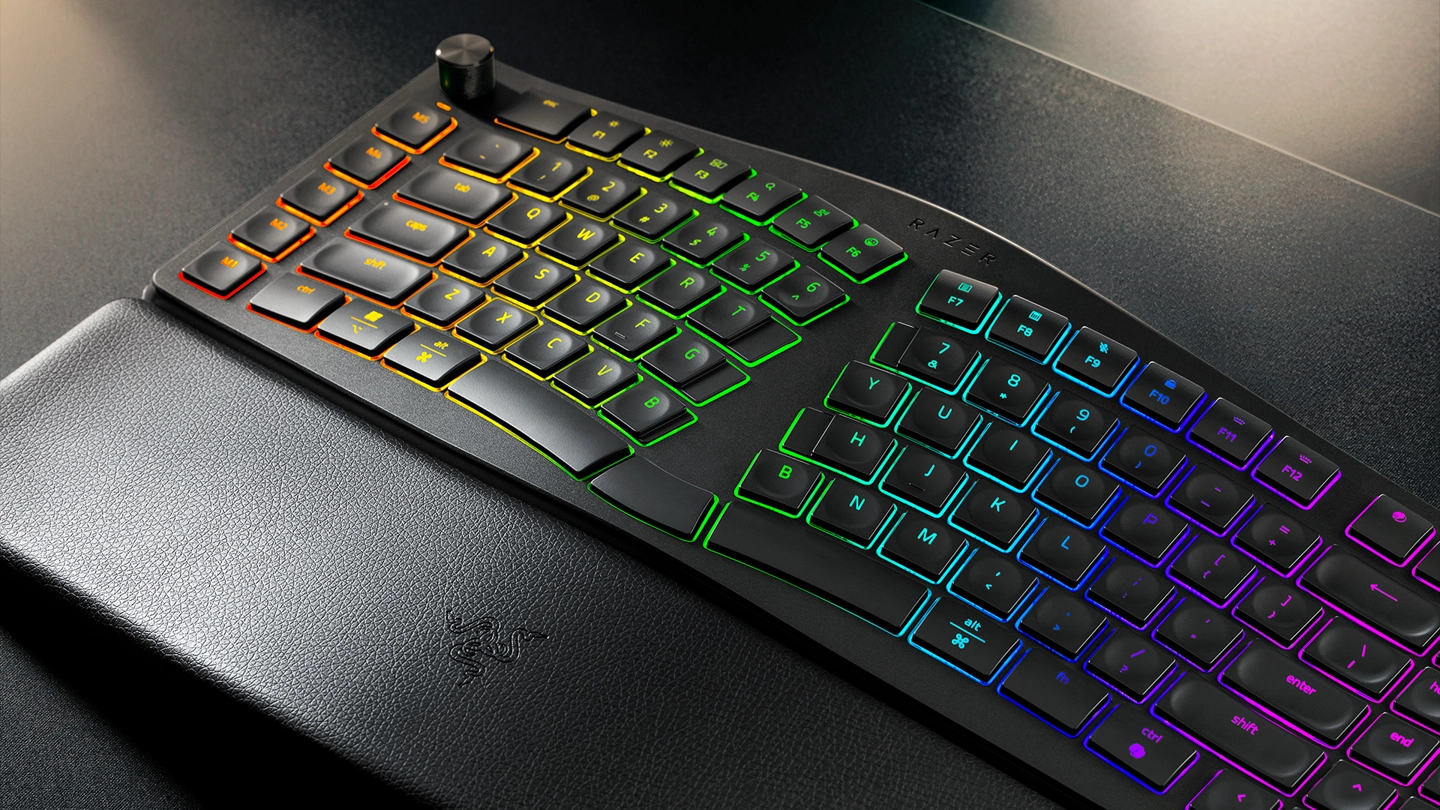 1499 元：雷蛇推出 Alice 全配列人体工学键盘 Razer Pro Type Ergo，集成腕托