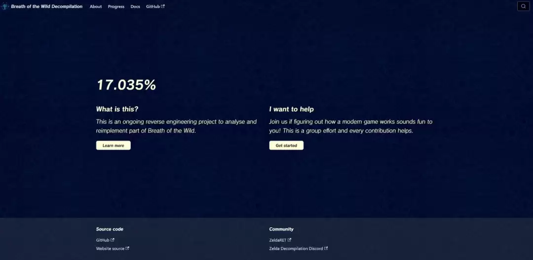 网上出现《塞尔达传说：旷野之息》的反编译项目 源代码已反编17%！