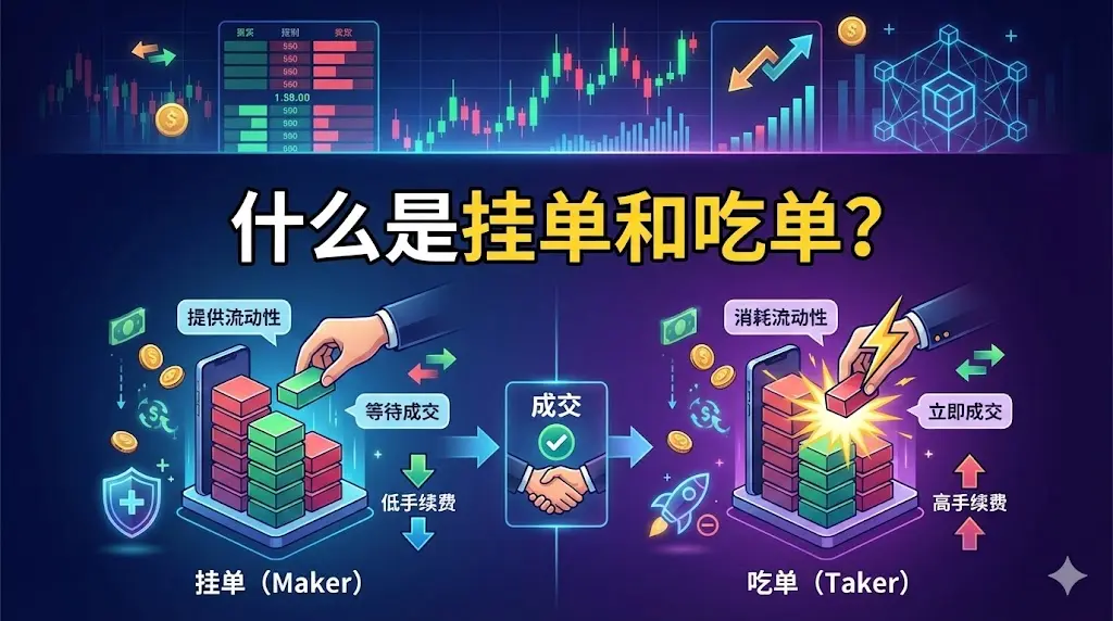 什么是挂单(Maker)和吃单(Taker)？如何利用费率差降低交易成本？