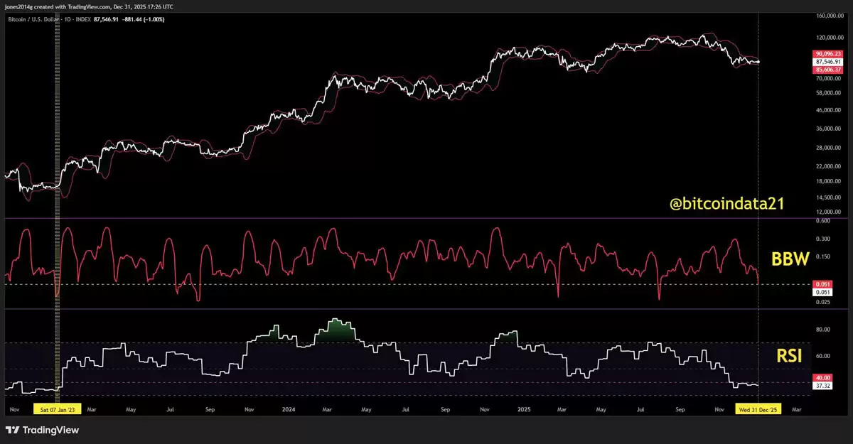 比特币年度K线图，显示减半后首次收阴