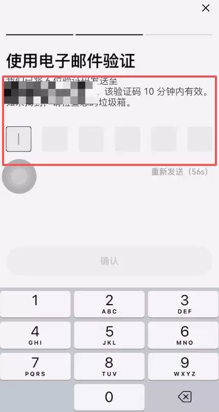 输入邮箱验证码