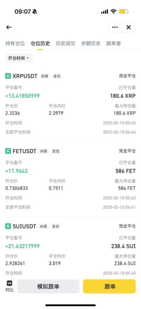 查看币安带单员历史仓位与策略复盘