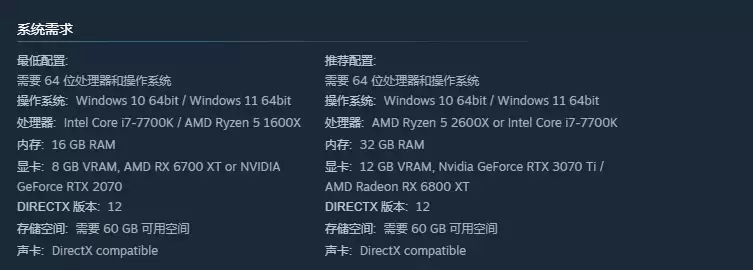 《哥特王朝：重制版》更新配置要求：远超Demo版本！