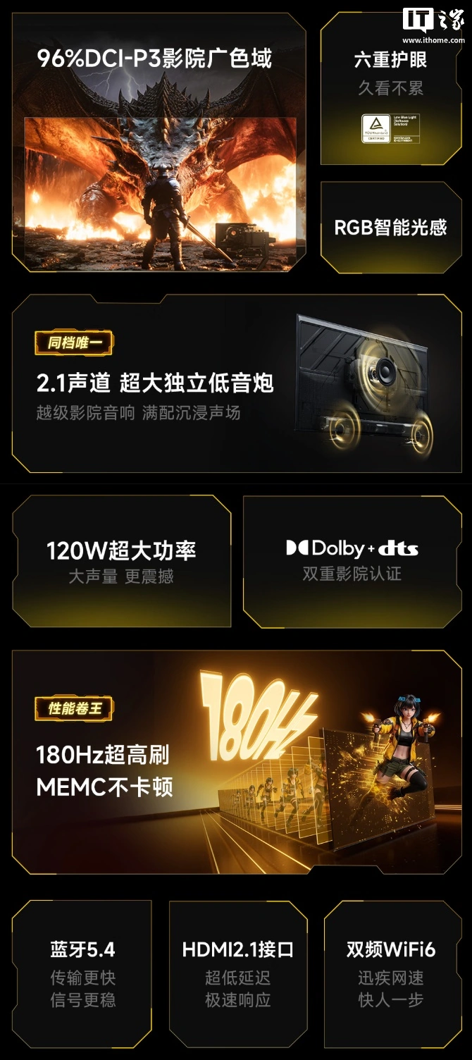 海信推出 Vidda 小钢炮 S Mini 电视：180Hz Mini LED + AG 抗光层，可选 55-75 英寸，1999 元起