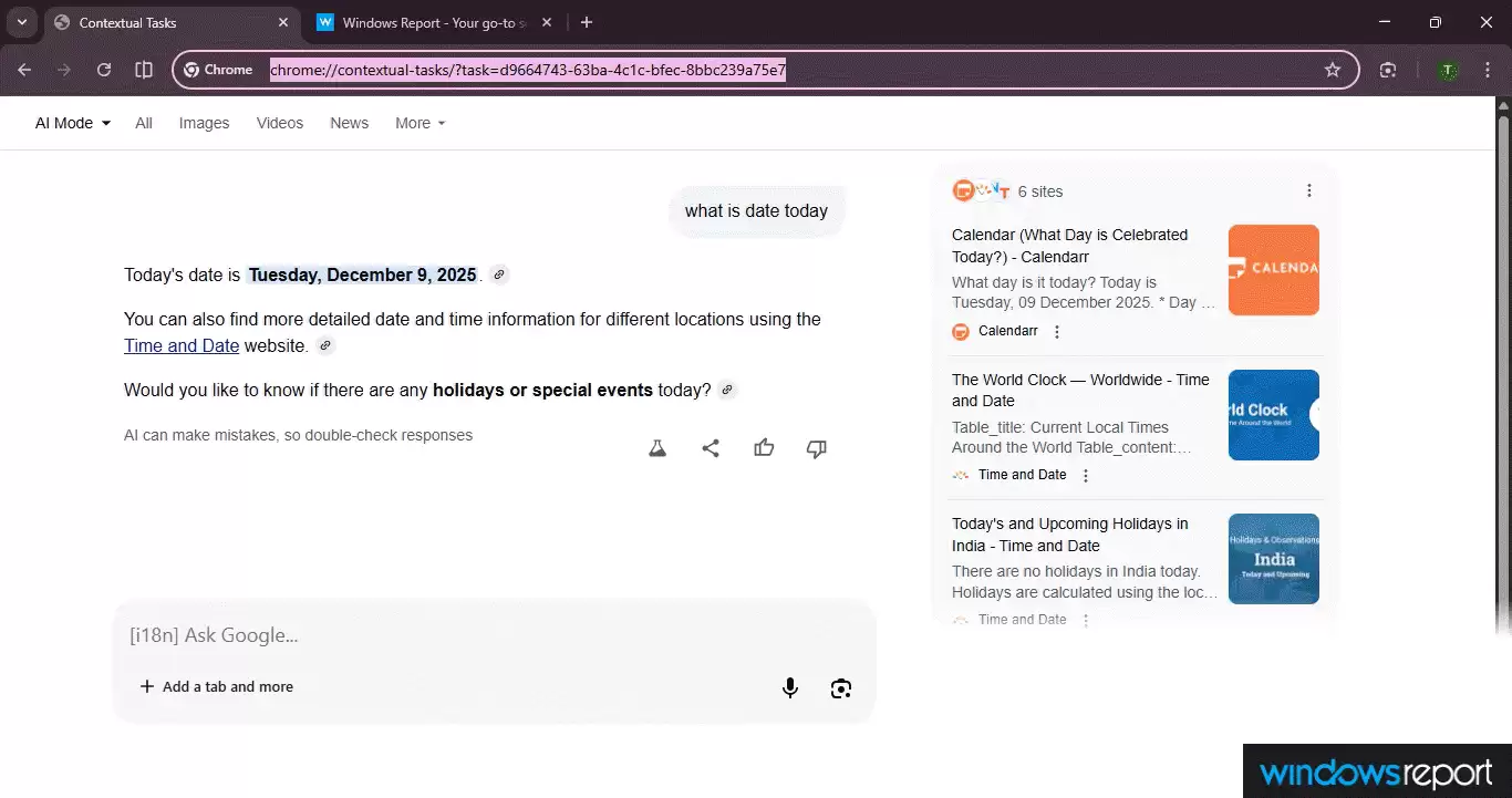 谷歌 Chrome 浏览器测试全新 AI 模式:原生标签页运行