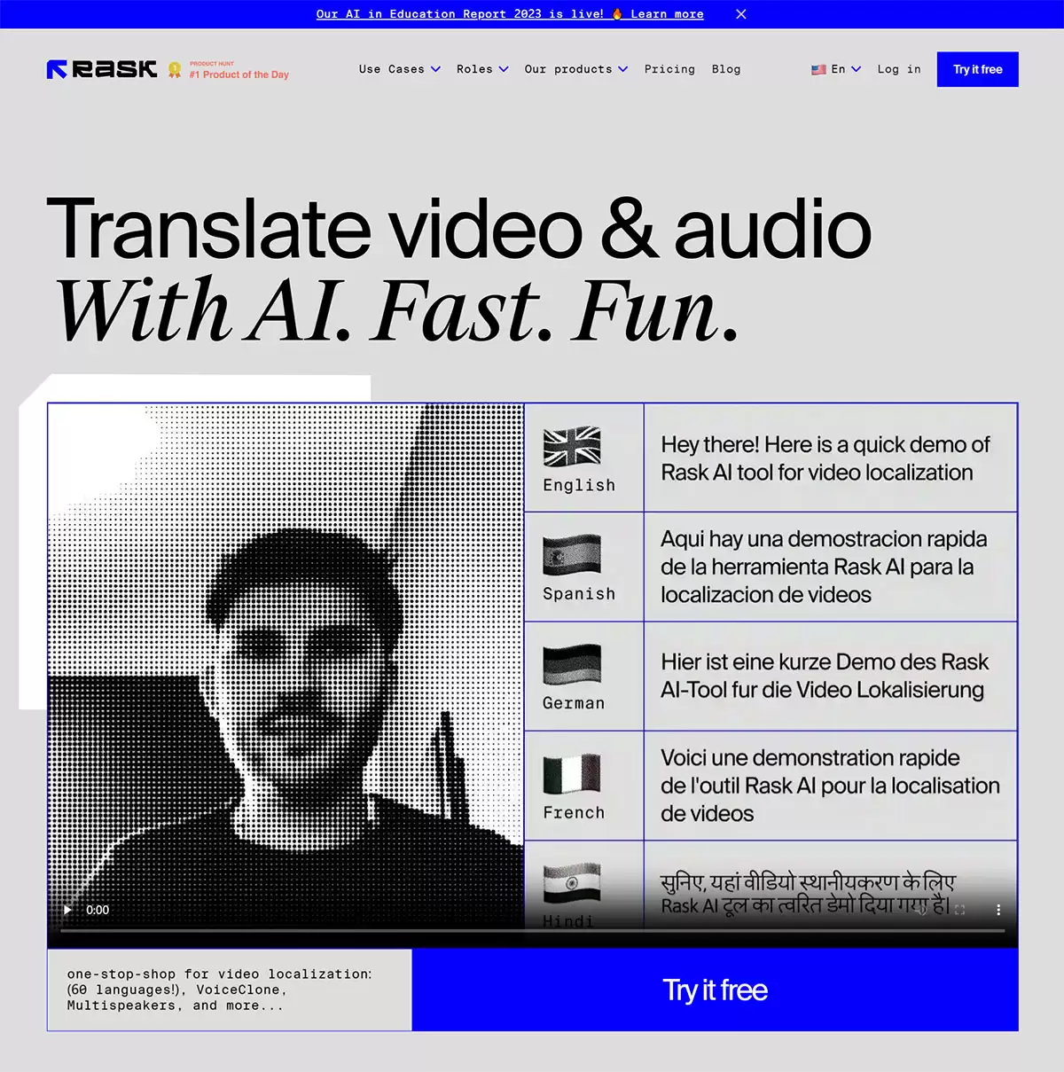 Rask Ai：视频翻译和配音工具