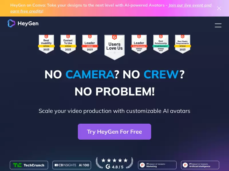 HeyGen : 在线视频工具，AI主播数字人创作助手