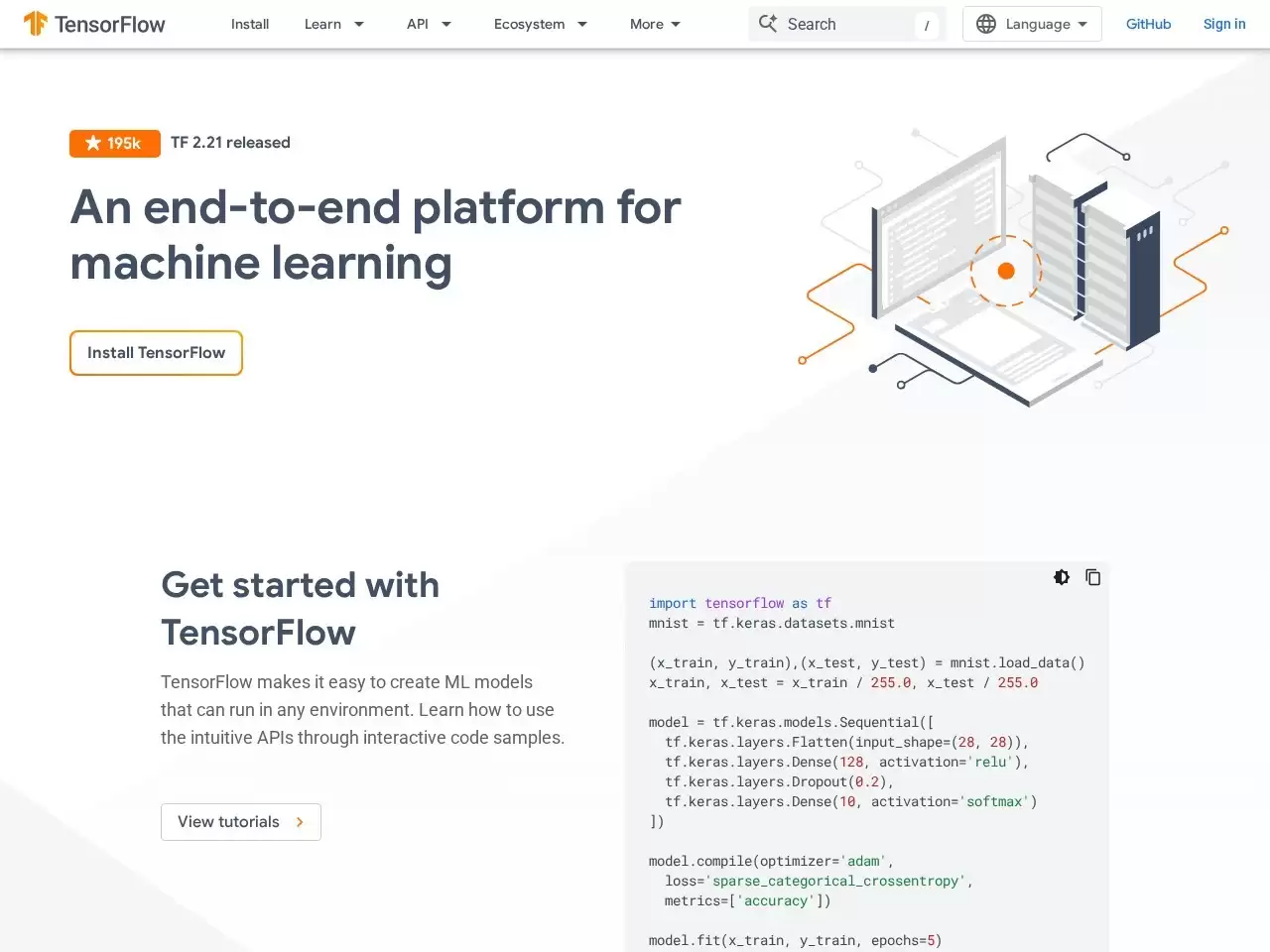 TensorFlow-tensorFlow是一个用于进行高性能数值计算的开源软件库