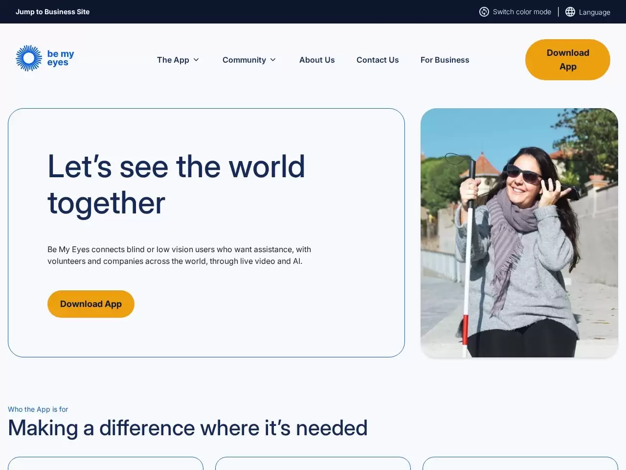 Be My Eyes-be my eyes是一项创新的技术