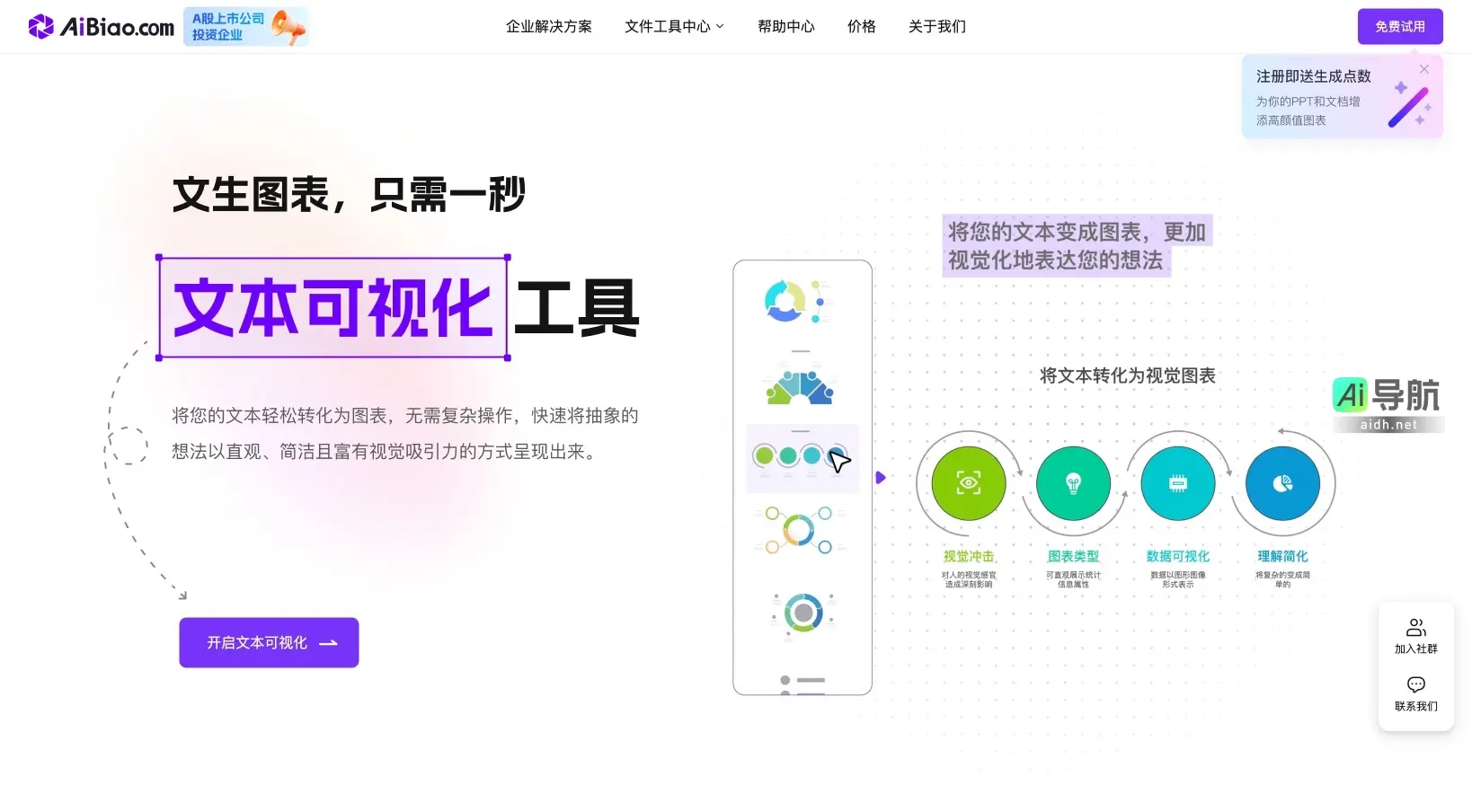 AiBiao 提供全能AI内容生成工具，助力企业轻松实现文本可视化与多样化表达