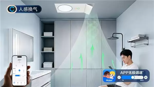 懒人福音！海尔 AI 人感浴霸圆月 C1 新品上市，解锁智能沐浴新体验