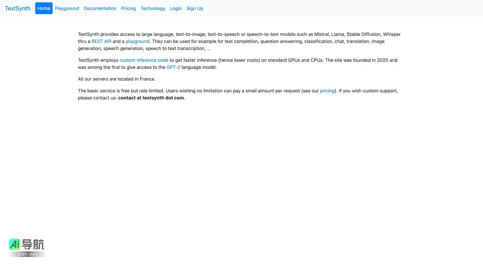 TextSynth 提供多种语言和图像生成模型的访问，支持文本处理和转录服务
