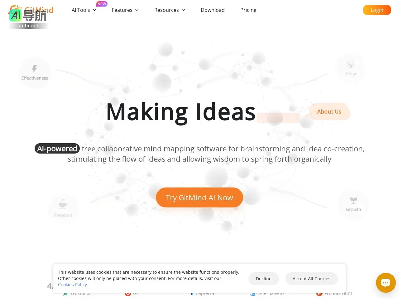 GitMind AI 思维导图和头脑风暴应用程序