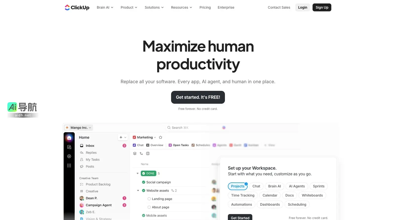 ClickUp™ 提供一体化的AI工作空间，提升团队生产力，简化项目管理