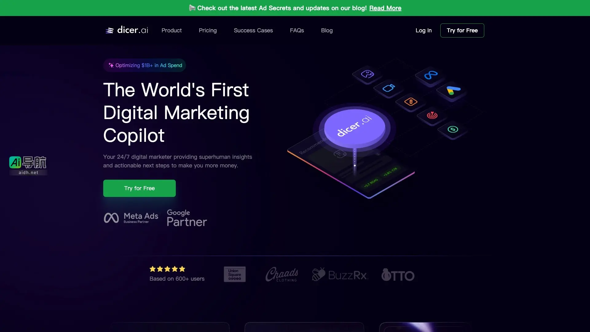 Dicer.ai 是一个基于AI的数字营销助手，帮助用户优化广告策略以提升转化率