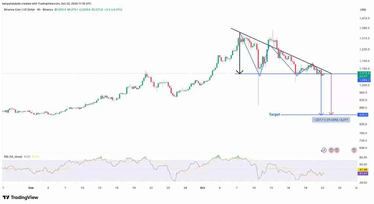 币安币（BNB）价格分析：为什么多头必须守住1000美元？一文了解