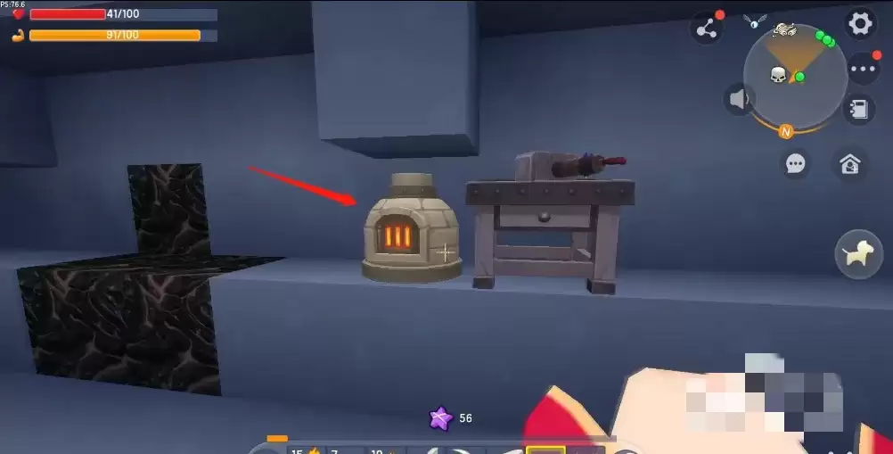 迷你世界如何使用熔炼炉