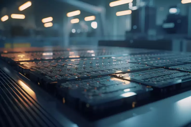 AI算力与内存芯片概念图