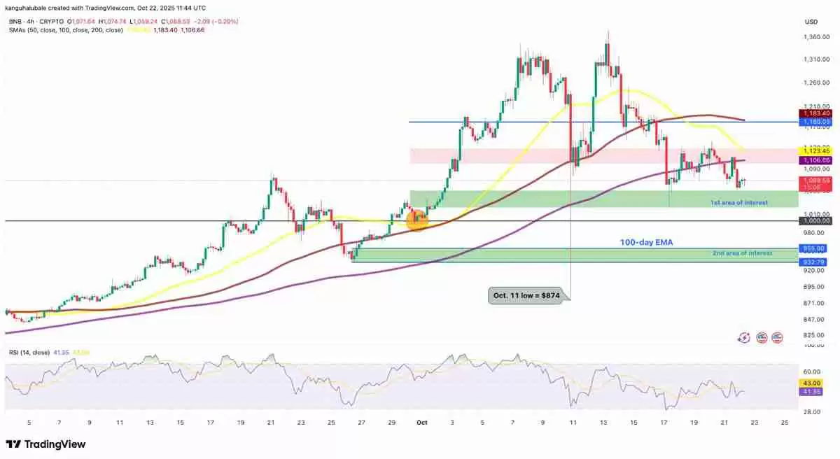 币安币（BNB）价格分析：为什么多头必须守住1000美元？一文了解
