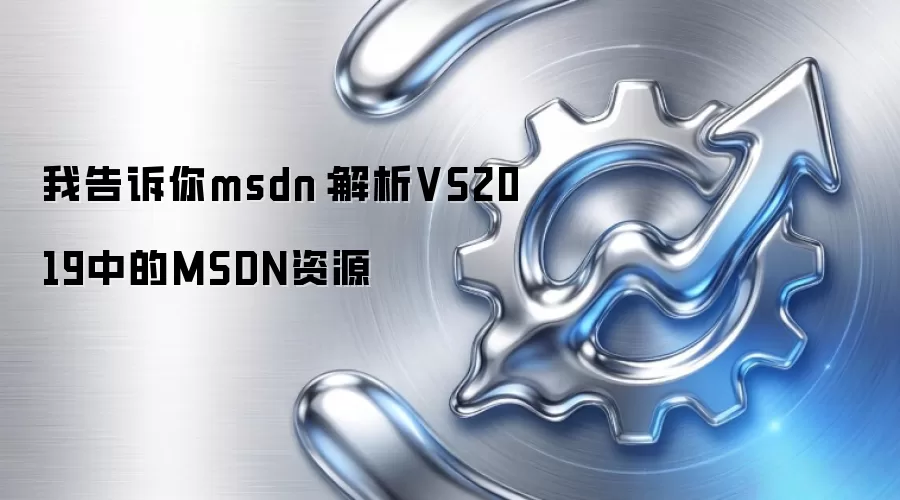 我告诉你msdn：解析VS2019中的MSDN资源