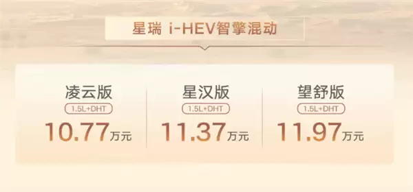 百公里油耗不到4升 吉利星瑞i-HEV智擎混动预售：10.27万起