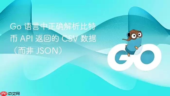 Go 语言中正确解析比特币 API 返回的 CSV 数据（而非 JSON）