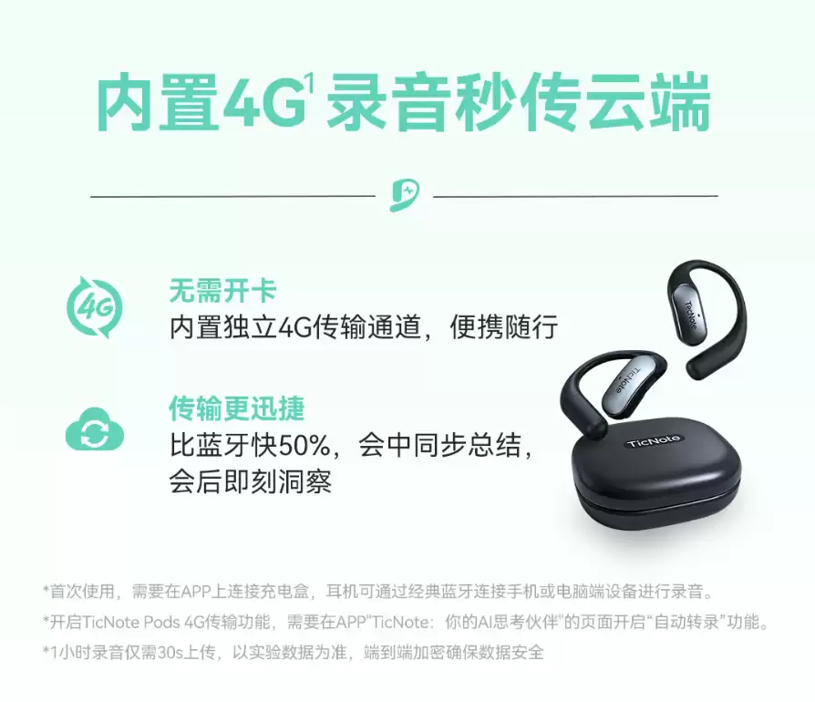 出门问问推出 TicNote Pods AI 录音耳机悦写翻译，1764 元