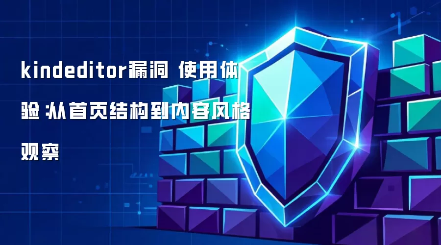 kindeditor漏洞 使用体验：从首页结构到内容风格观察