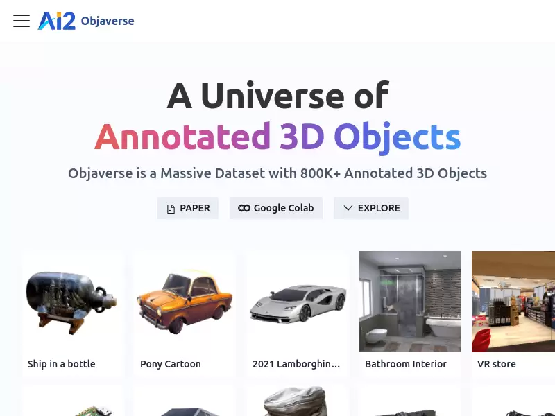 Obja verse : 800K+个3D物体的大规模数据集