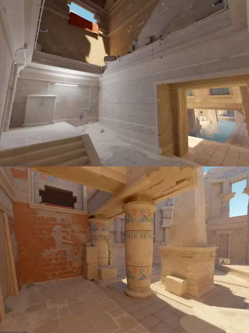 阿努比斯地图重做！四大核心改动解析：中路跳点、黑屋孔洞、A点掩体与中门翻转如何碘伏攻防平衡？