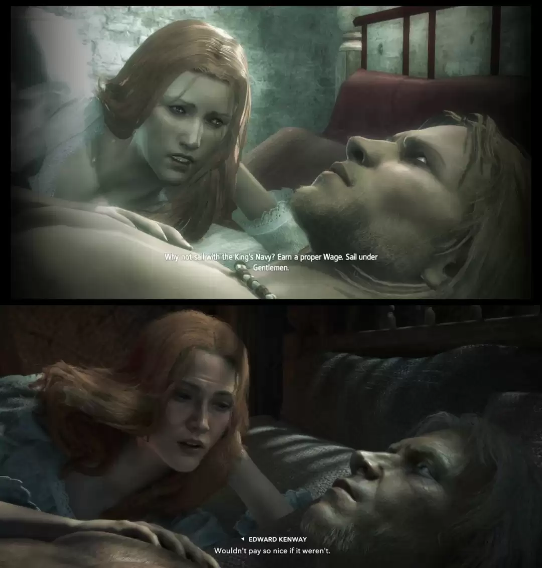 《刺客信条：黑旗》爱德华与妻子密语名场面重制版截图泄露