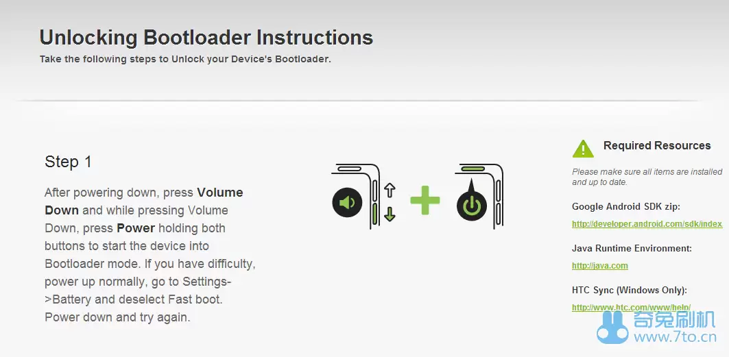HTC解锁操作指南页面