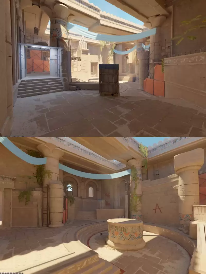 阿努比斯地图重做！四大核心改动解析：中路跳点、黑屋孔洞、A点掩体与中门翻转如何碘伏攻防平衡？