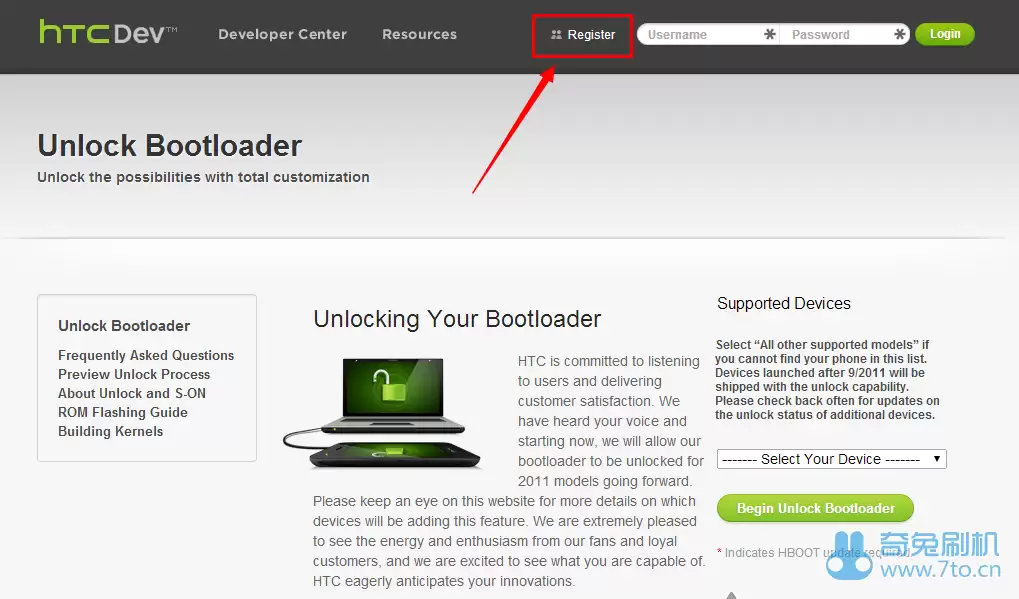 HTC开发者网站注册入口