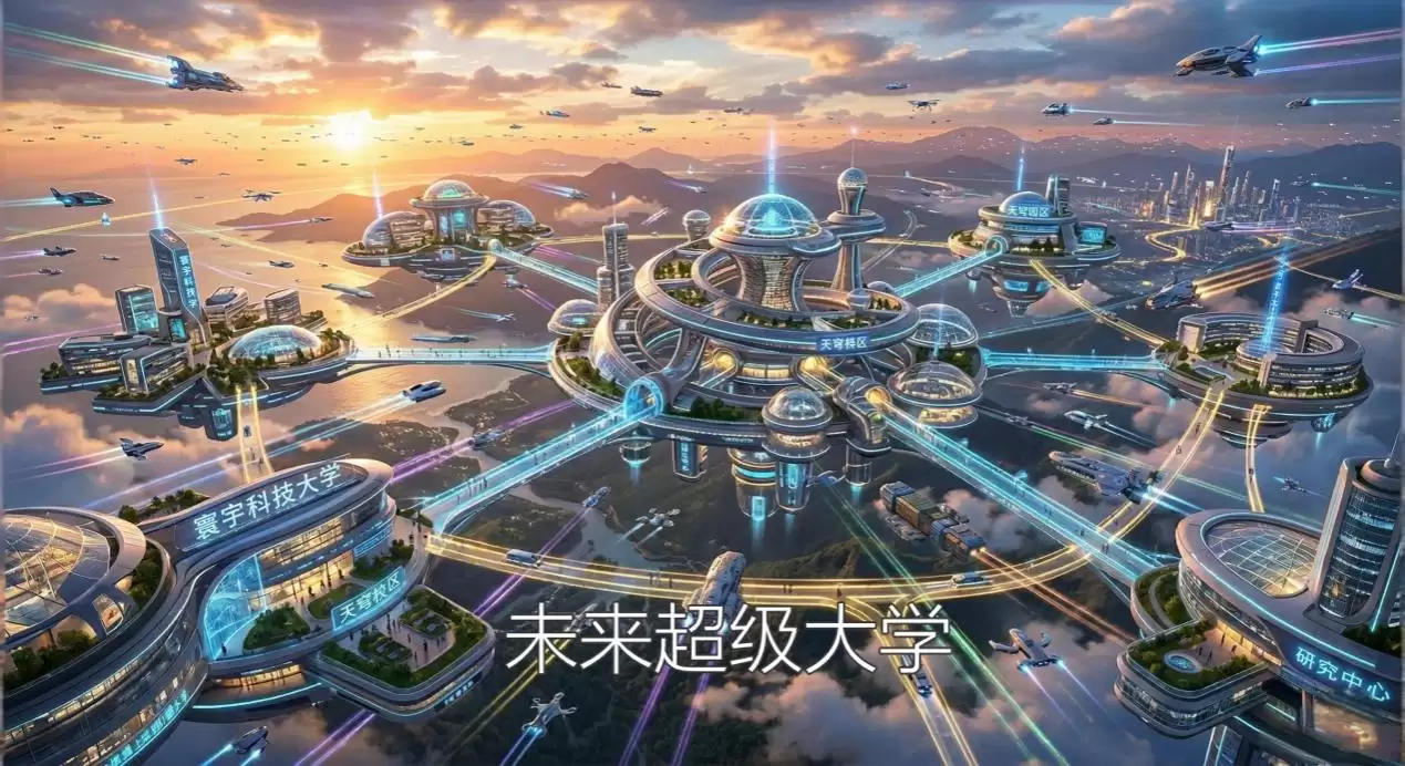 AI创意作品展示：充满未来感的校园数字空间构想