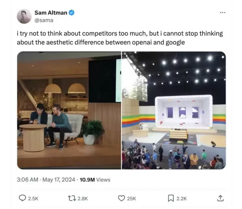 山姆-奥特曼调侃谷歌，GPT-4o 抢了 Gemini 风头