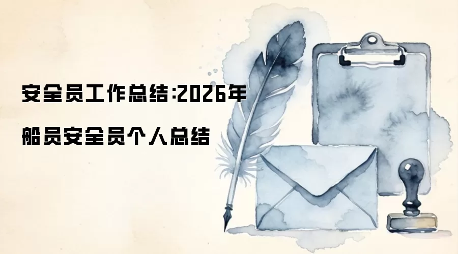 安全员工作总结:2026年船员安全员个人总结
