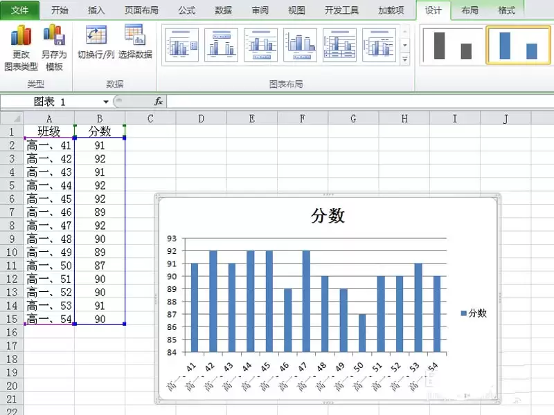 excel表格怎么设置彩色的交叉图表