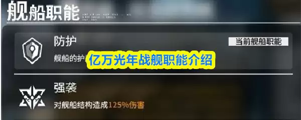 亿万光年战舰职能介绍