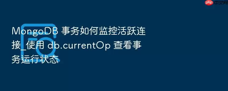 MongoDB 事务如何监控活跃连接_使用 db.currentOp 查看事务运行状态