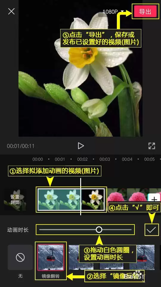 剪映app怎么制作视频镜像反转入场动画效果